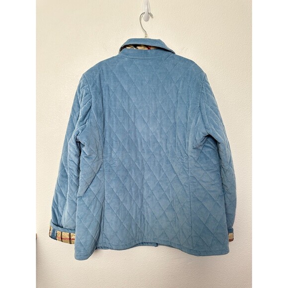 Brooks Brothers Quilted Corduroy Diamond Jacket Plaid Lining Blue Women's 14 NEW - Picture 9 of 9